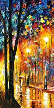 150の主題の芸術作品 Painting - ナイフによる赤黄色の木々の秋08